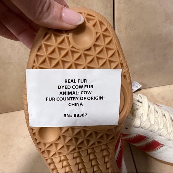 adidas Samba OG Pony Hair Wonder Beige / Cream White / Better Scarlet - Picture 12 of 12